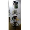 Image 1 : WIRE BASKET ROTATING BOOK RACK 16" X 8" BASKETS - FRAMED PHOTOS & VARIOUS TEXACO  ADVERTISMENTS - 32