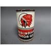 Image 1 : RED INDIAN MOTOR OIL IMP. QT. OIL CAN EMBOSSED TOP- DENT & SURFACE RUST LOCATION: LOWER RIGHT