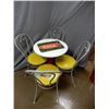 Image 1 : COCA- COLA SODA PARLOUR TABLE & 4 CHAIRS 4 PADDED CHAIRS LOCATION: SODA SHOP