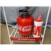 Image 3 : 3 TIER COKE WIRE RACK- WITH TOPPER & CONTENTS D/S RACK- TOPPER PAINT LOSS ONE SIDE- THERMOS-  RADIO-