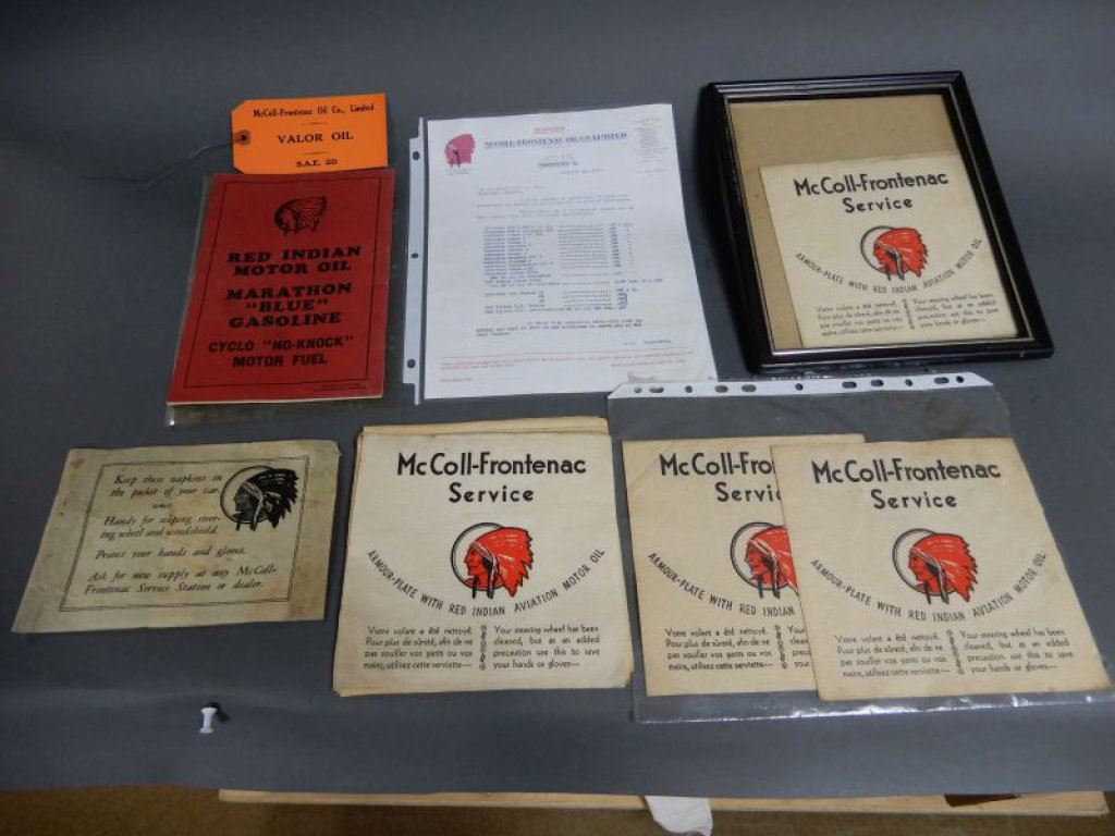 lot of 5 mccoll frontenac collectibles service station wipes 1935 oil quotation price list le quotation price list