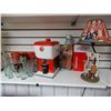 Image 1 : LOT OF COCA-COLA COLLECTIBLES 14 GLASSES VARIOUS SIZES- CERAMIC DISPENSER- SODA  FOUNTAIN LAMP- 2 TI