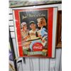 Image 2 : LOT OF 2 COCA-  COLA FRAMED  ADVERTISING "NOW HAVE A COKE" - PAPER -  24 1/4" X 24 1/4"  MIRROR - 21