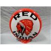 Image 2 : TEXACO SKY CHIEF/RED INDIAN GAS PUMP GLOBE PLASTIC BODY - 13 1/2" LENSES - CRACK IN RED  INDIAN LENS