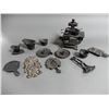 Image 1 : CAST QUEEN COOK STOVE WITH ACCESORIES TRIVETS-  CANDLE HOLDERS - COAL SKUTTLES- LOCATION: LOWER BACK