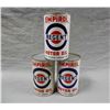 Image 1 : LOT OF 3 REGENT EMPIROL IMP. QT. OIL CANS - FULL SOME WEAR LOCATION: UPPER LEFT
