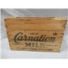 Image 1 : WOODEN CARNATION MILK SHIPPING BOX 19 1/2" X 9" X 12 1/2" - GOOD GRAPHICS LOCATION: UPPER LEFT