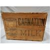 Image 3 : WOODEN CARNATION MILK SHIPPING BOX 19 1/2" X 9" X 12 1/2" - GOOD GRAPHICS LOCATION: UPPER LEFT