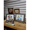 Image 1 : GROUPING OF FRAMED ROCKWELLS & COLLECTIBLES 3 PRINTS- PHOENIX HOSE - 1884 PRINT- CERAMIC CARD  GAMES