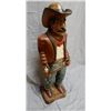 Image 2 : WOODEN CARVED COWBOY STATUE 40" X 12" X 9" LOCATION: UPPER LEFT