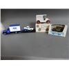 Image 1 : LOT OF 4 FORD VINTAGE TOY TRUCKS 2 BANKS - FORDSON HAS KEY/BOX- 1923 FORDOR   VEHICLE/BOX- 1956 F-10