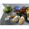 Image 2 : LOT OF MISCELLANEOUS COLLECTIBLES CHIP & DIP BOWL- PAPER WEIGHT- PEERLESS RUBBER-  ASHTRAYS- PLANTER
