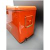 Image 2 : J.C. HIGGINS COOLER RESTORED TO ORANGE CRUSH WITH DRAIN & BOTTLE OPENER ON 1 SIDE LOCATION: SODA SHO