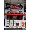 Image 1 : GROUP OF COCA-COLA COLLECTIBLES 2 GEARBOX  DELIVERY VANS - ERTL TRUCK - SST SIGN -  SHELF - COKE DIS