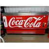 Image 1 : CHEST COOLER RESTORED TO COCA- COLA 2 DOORS - THERMOMETER ATTACHED - BOTTLE OPENER ON  FRONT - 65" X