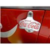 Image 6 : CHEST COOLER RESTORED TO COCA- COLA 2 DOORS - THERMOMETER ATTACHED - BOTTLE OPENER ON  FRONT - 65" X