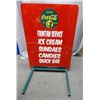 Image 2 : SIDEWALK SIGN RESTORED TO COCLA-COLA 24" X 31 1/2" X 35" LOCATION: SODA SHOP