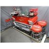 Image 1 : 1957 CHEVROLET FRONT BAR SET BY YAB DESIGN - 4 COCA-COLA STOOLS - SHELF  CONTENTS NOT INCLUDED LOCAT