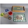 Image 1 : LOT OF CAR COLLECTIBLES MINI- INGOT SHADOW BOX - HISTORIC CARS COINS -  SPARK PLUG TIN - GM COASTER 