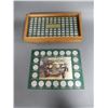 Image 2 : LOT OF CAR COLLECTIBLES MINI- INGOT SHADOW BOX - HISTORIC CARS COINS -  SPARK PLUG TIN - GM COASTER 