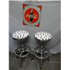 Image 1 : GROUP OF COCA-COLA STAIN GLASS & STOOLS  LOCATION: TOY ROOM
