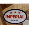 Image 1 : IMPERIAL 3 STAR DEALER DSP SIGN WITH BRACKET SMALL PORC CHIP - 40" X 27 1/2" LOCATION: UPPER HANGING