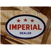 Image 2 : IMPERIAL 3 STAR DEALER DSP SIGN WITH BRACKET SMALL PORC CHIP - 40" X 27 1/2" LOCATION: UPPER HANGING