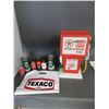 Image 1 : LOT OF TEXACO COLLECTIBLES 4 HANDY OILERS SOME FLUID  - 2 FULL RADIATOR  CLEANER 18 OZ CANS -  PLAST