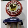 Image 2 : BUTLER SINGLE VISIBLE GAS PUMP PROFESSIONALLY RESTORED TO IMPERIAL -DOUBLE  NUMBERED 10 GALLON CYLIN