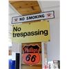 Image 1 : LOT OF 3 COLLECTOR SIGNS TEXACO SSP NO SMOKING- NO TRESPASSING SSP -  PHILLIPS 66 STICKER LOCATION: 