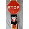 LOT OF 3 COLLECTOR SIGNS CALIFORNIA STATE MARBLE STOP SIGN- PHILLIPS 66 SST  - PHILLIPS 66 STICKER L