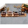 Image 2 : 3 WOODEN COLLECTOR TOYS 2 COVERED WAGON LAMPS - OXEN PULLING OIL DERRICK LOCATION: LOWER LEFT