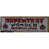 Image 1 : SUPERTEST WONDER GASOLINE SSP SIGN 47" X 14" - REPRO LOCATION: UPPER HANGING
