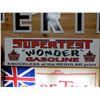 Image 2 : SUPERTEST WONDER GASOLINE SSP SIGN 47" X 14" - REPRO LOCATION: UPPER HANGING