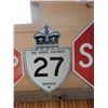 Image 2 : KINGS HWY 27 S/S ALUM SIGN & 2 STOP SIGNS ONE STOP SIGN IS REFLECTIVE LOCATION: UPPER LEFT
