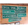 Image 1 : LOT OF 7 VARIOUS ALUMINUM STREET SIGNS  LOCATION: UPPER LEFT