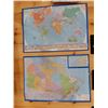Image 1 : LOT OF 2 LAMINATED MAPS WORLD MAP - CANADA MAP 39" X 27" LOCATION: UPPER RIGHT