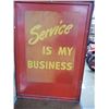 Image 2 : SHELL X-100 DST SIDEWALK SIGN SERVICE IS MY BUSINESS- OTHER SIDE - NO BRACKET -  FADING & SCRATCHING