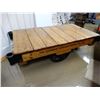 Image 1 : RAILWAY STATION CART FAIRBANKS MORRIS - STEEL WHEELS - ROUND HANDLE  HOLES - 54" X 27" X 16" -  GOOD