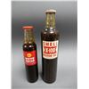 Image 1 : 2 SHELL X-100 U.S QT. & PT. OIL BOTTLES- FULL CORRECT CAPS LOCATION: LOWER LEFT