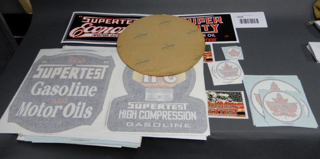 Super Test Sticker LOT OF SUPERTEST STICKERS & DECALS VARIOUS SIZES LOCATION: SUPERTEST ROOM