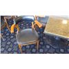 Image 8 : Granite Table (29x46x28.5H) and 4 Mid-Century Wood Chairs, Upholstered