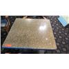Image 2 : Granite Square Table (29" dia, 28.5" H) w/2 Mid-Century Wood Chairs 29.5" H, Upholstered