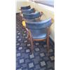 Image 8 : Qty 4 Mid-Century Wood Chairs 29.5" H, Upholstered Vinyl