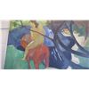 Image 8 : Framed Canvas Painting: (2 Men Riding Horses) 60"L x "96"H