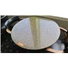 Image 2 : Granite Round Table (24" dia, 28.5"H) w/ 2 Mid-Century Wood Chairs 29.5" H, Upholstered (major chipp