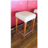 Image 2 : Qty 5 Wooden Bar Stools w/Upholstered Seats