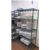 Image 1 : 5-Shelf Green Wire Shelving Unit 47.5"L x 18"W x 74.5"H (dishes not included)