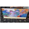 Image 1 : Framed Art: Bright Abstract Landscape 38" x 17"