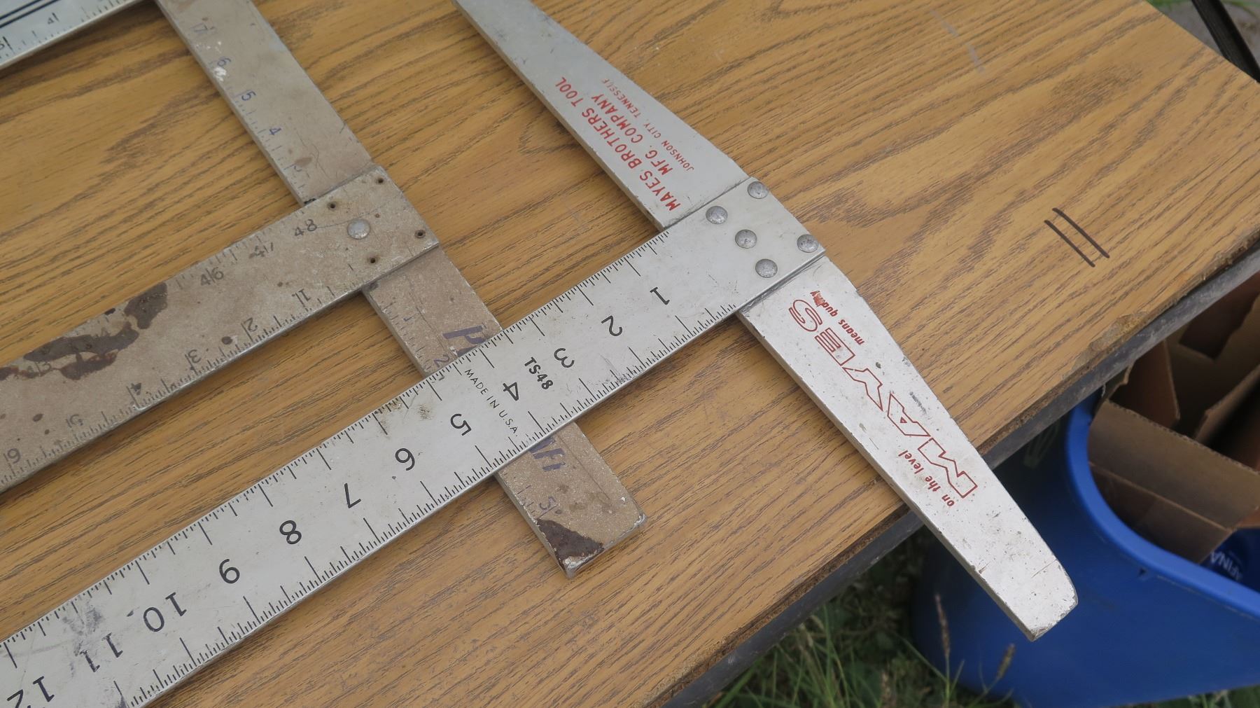Lot of Misc. Measuring Tools: Framing Squares, T Squares